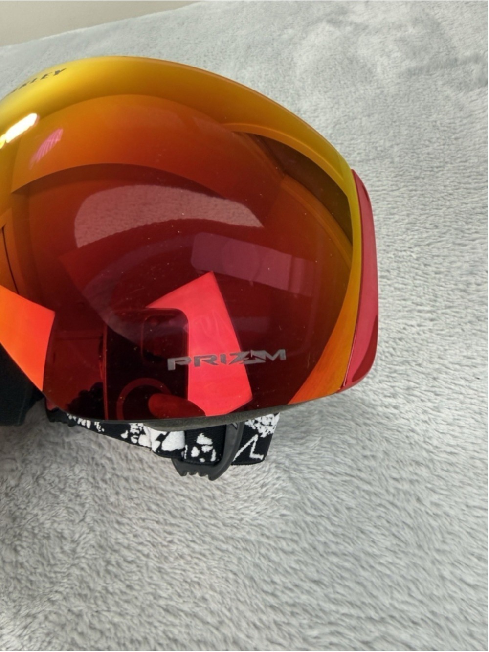 Oakley Flight Deck Prizm Iridium Snowboarding Goggles Red Orange - Picture 9 of 13